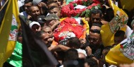 تشييع جثمان الشهيد الطفل محمد البايض في مخيم الجلزون